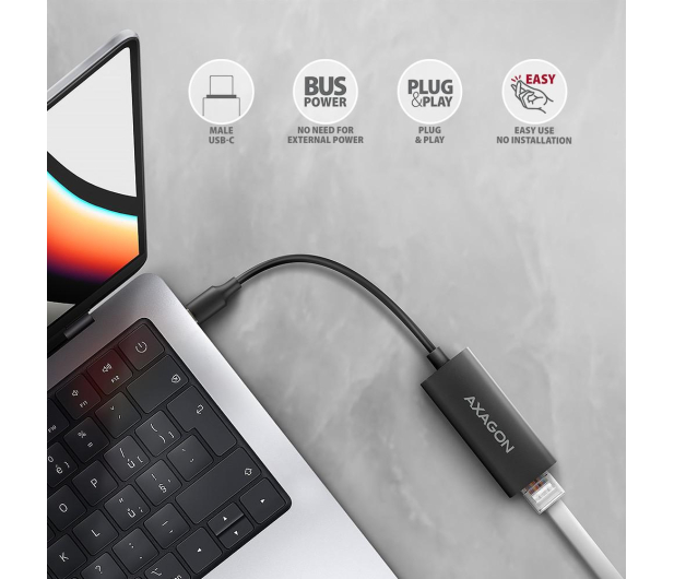 Axagon ADE-ARC USB-C gigabit ethernet adapter - 1485404 - zdjęcie 3